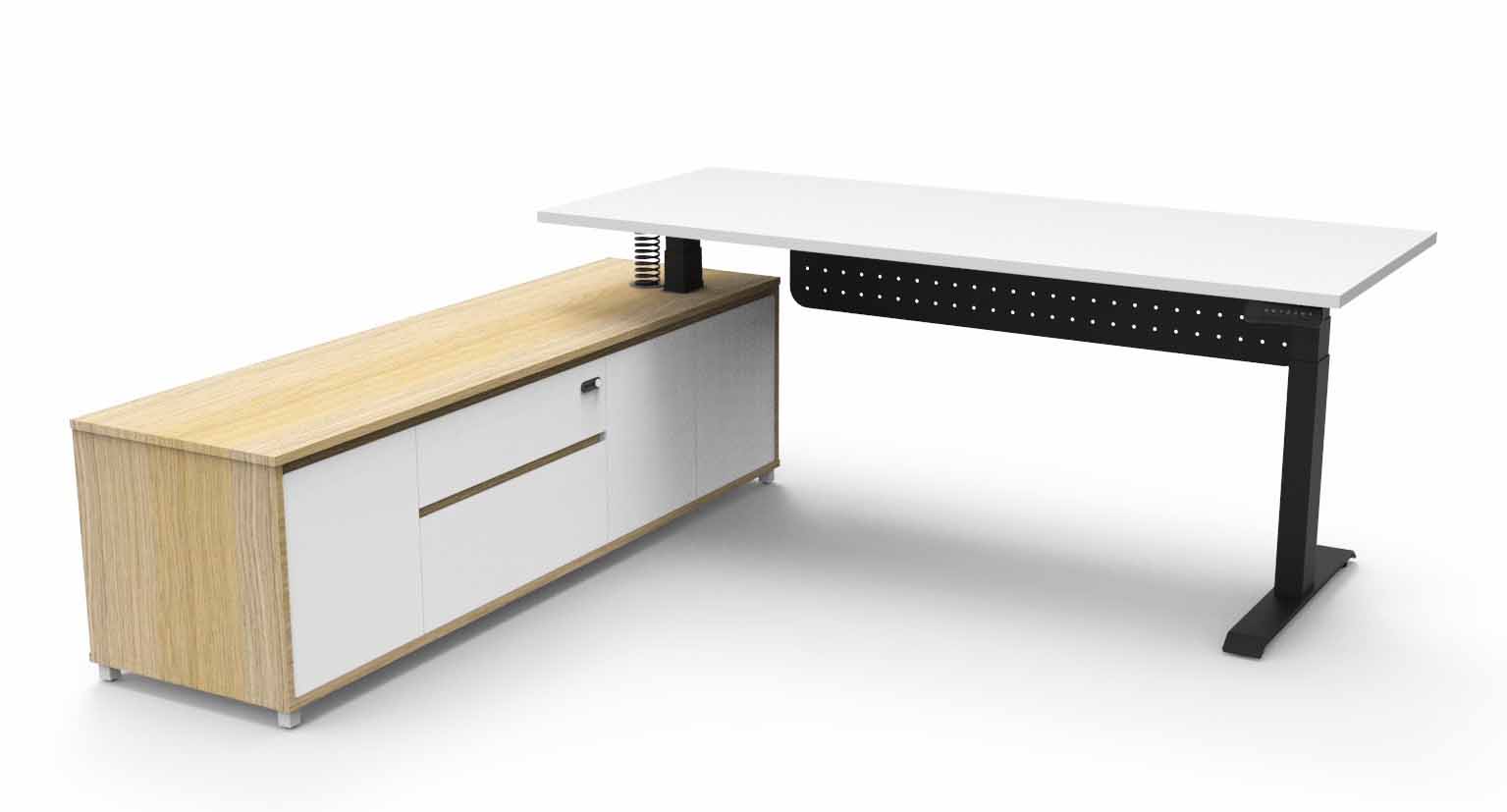 Boost+ Height Adjustable Executive Desk - with Modesty